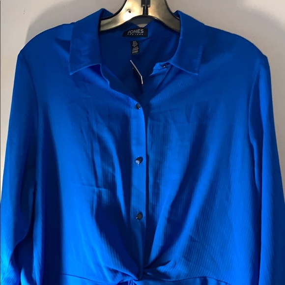 NWT Jones New York Blue Blouse - Size L - Picture 2 of 4